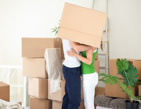 Organised storage unit in Newbarnet with packed boxes and furniture